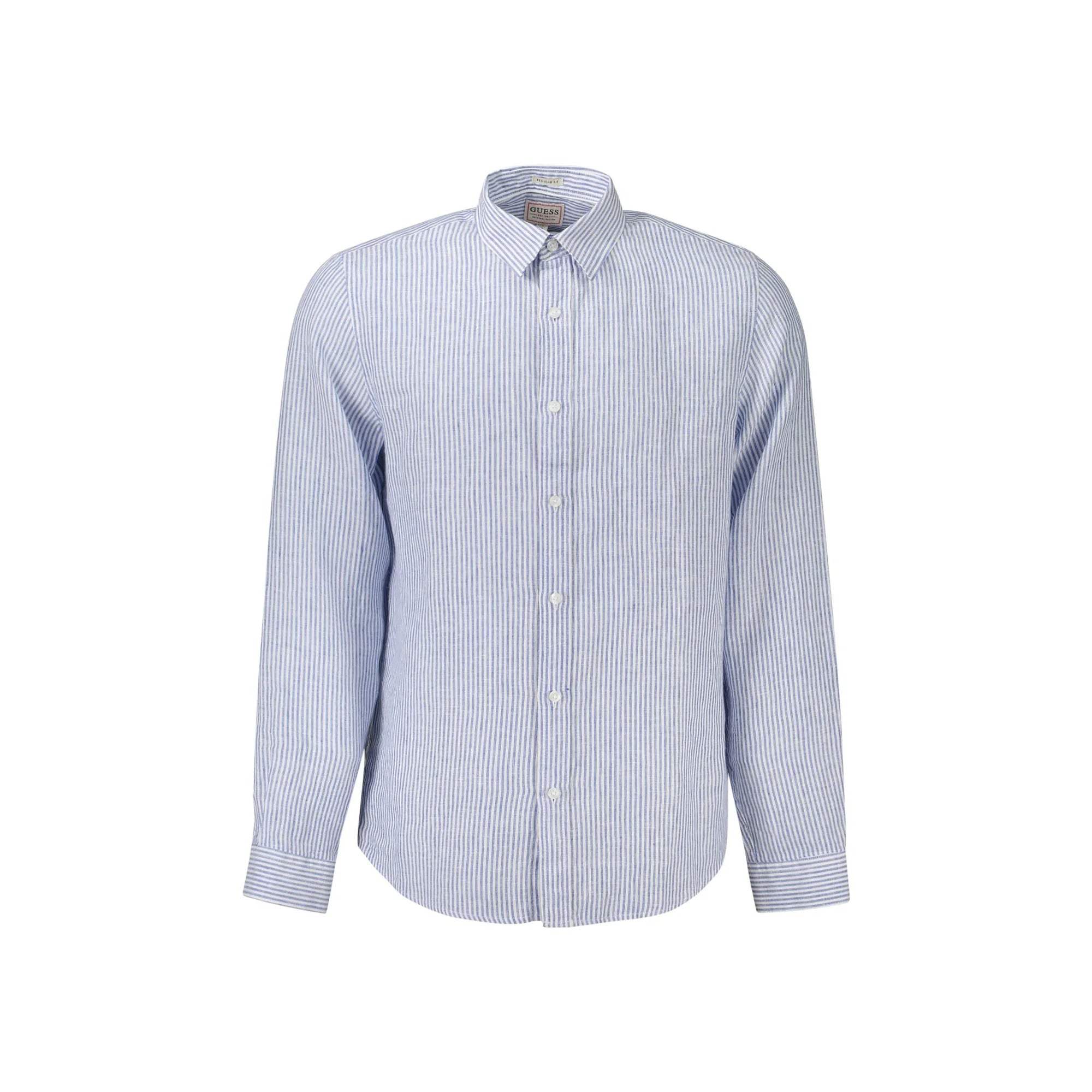 Guess Jeans Camicia Maniche Lunghe Uomo Blu Rigata Camicie - foto prodotto